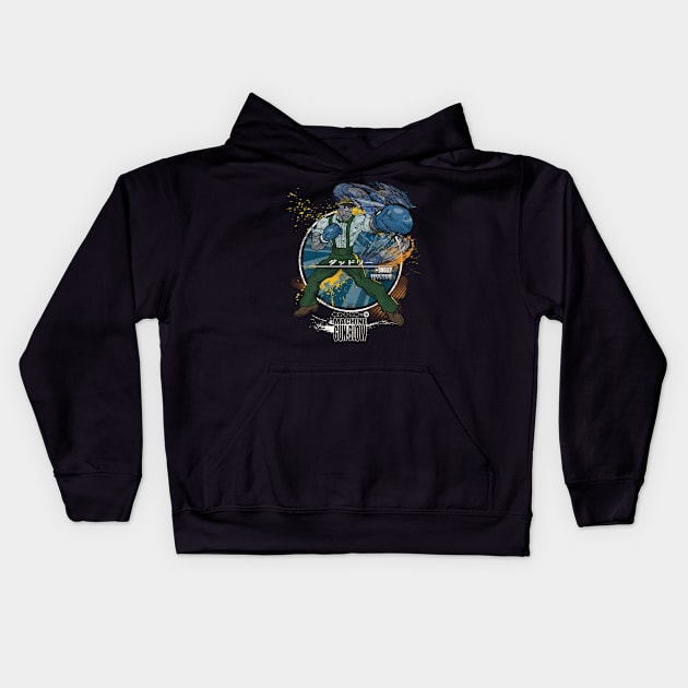 DUDLEY - MACHINE GUN BLOW Kids Hoodie by JF Penworks